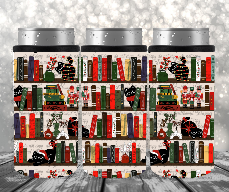 Cat Booty & Books Slim Can Cooler