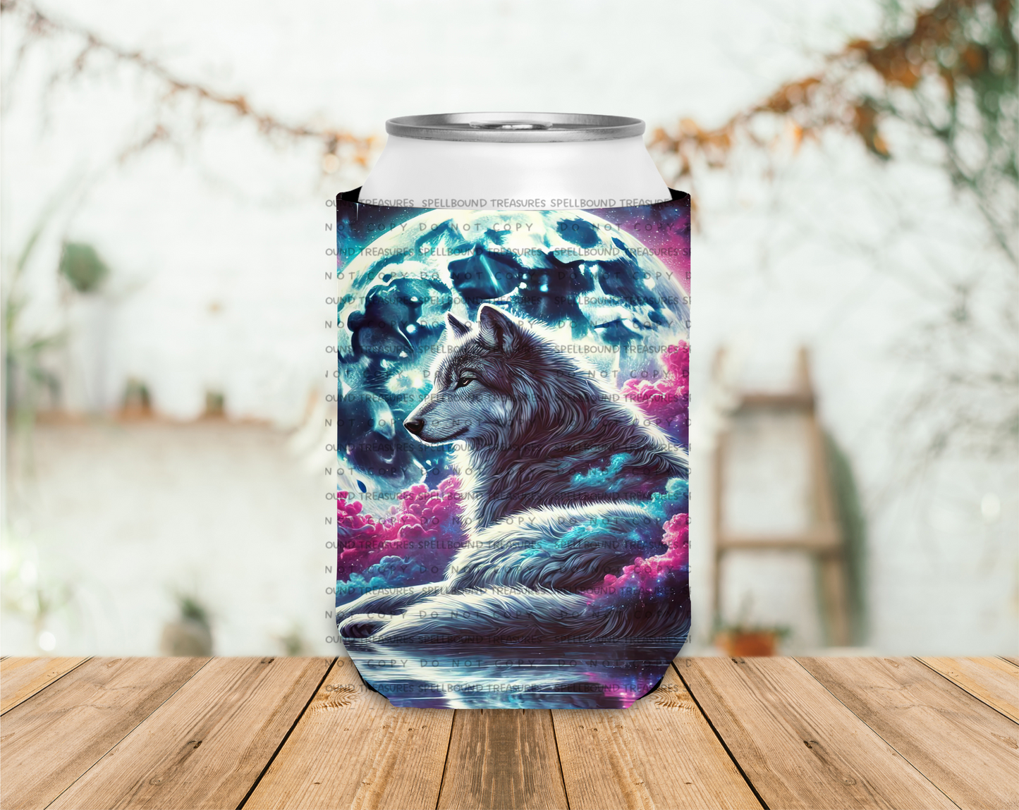 Celestial Wolf Koozie