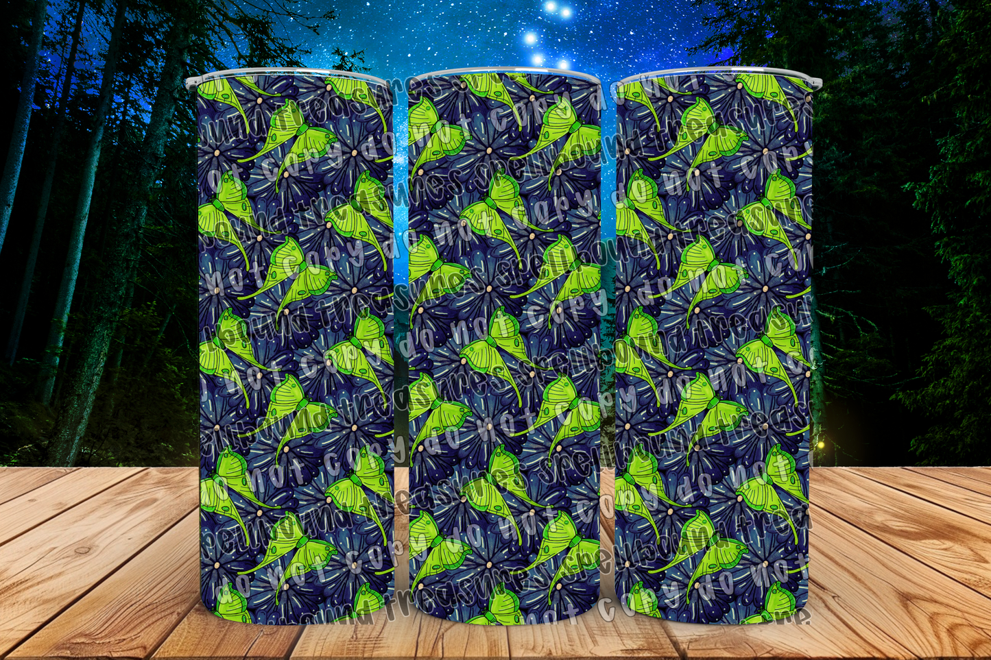 Luna Moth Floral Tumbler