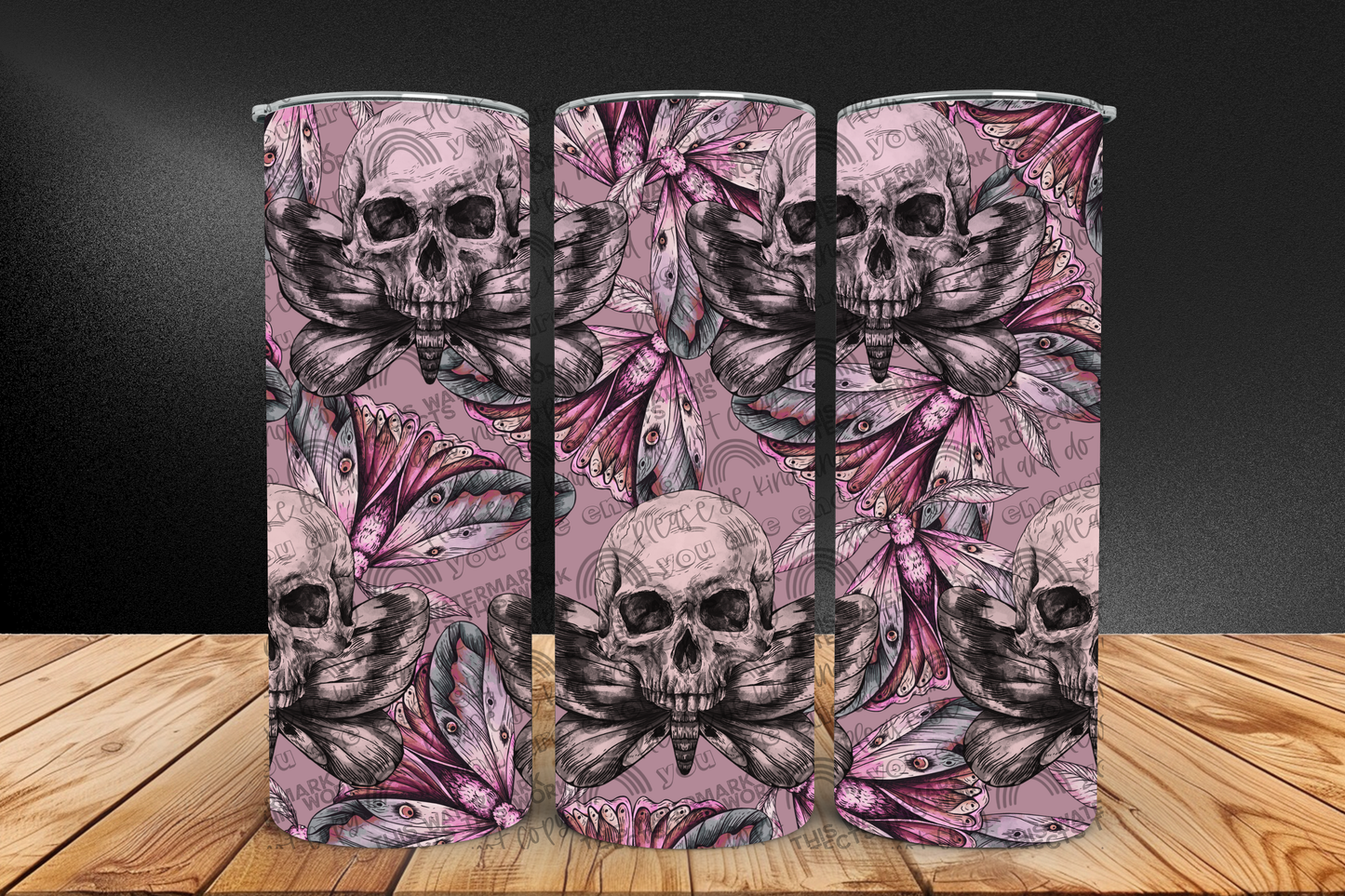 Pink Skull Moth Tumbler