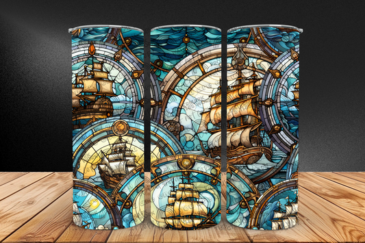 Ships Stained Glass Print