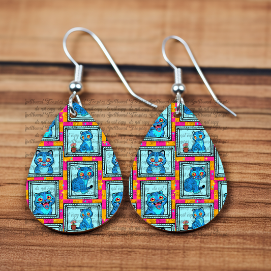 The Cat Teardrop Earrings