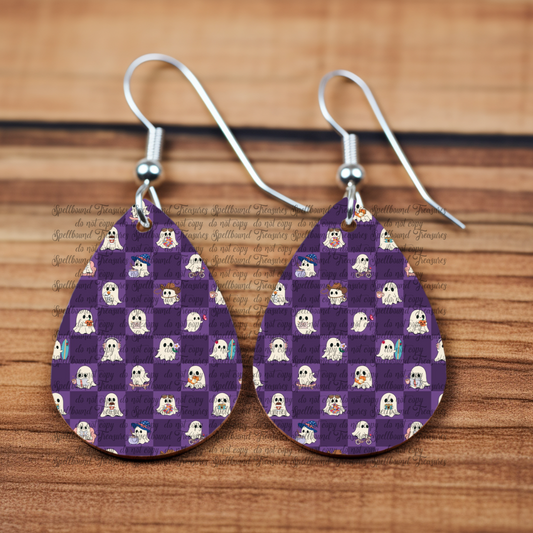Checkered Ghost Earrings