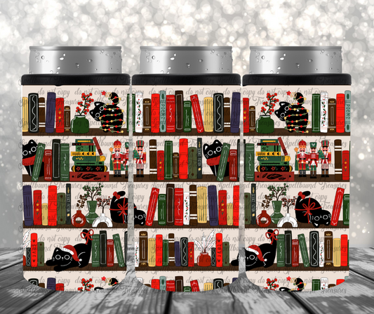 Cat Booty & Books Slim Can Cooler