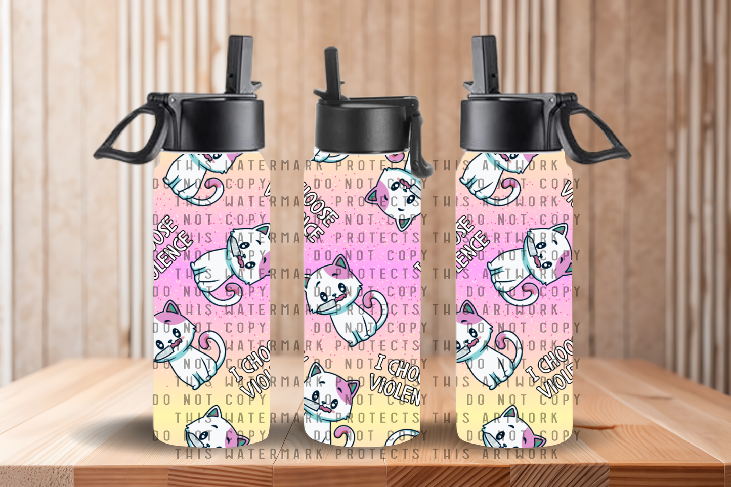Violent Kitty Water Bottle