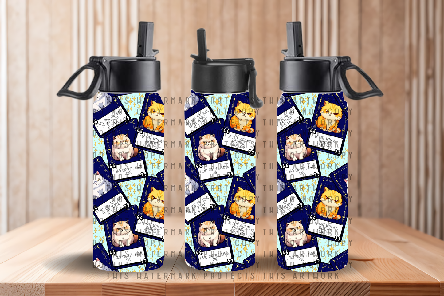 Angry Kitty Tarot Water Bottle