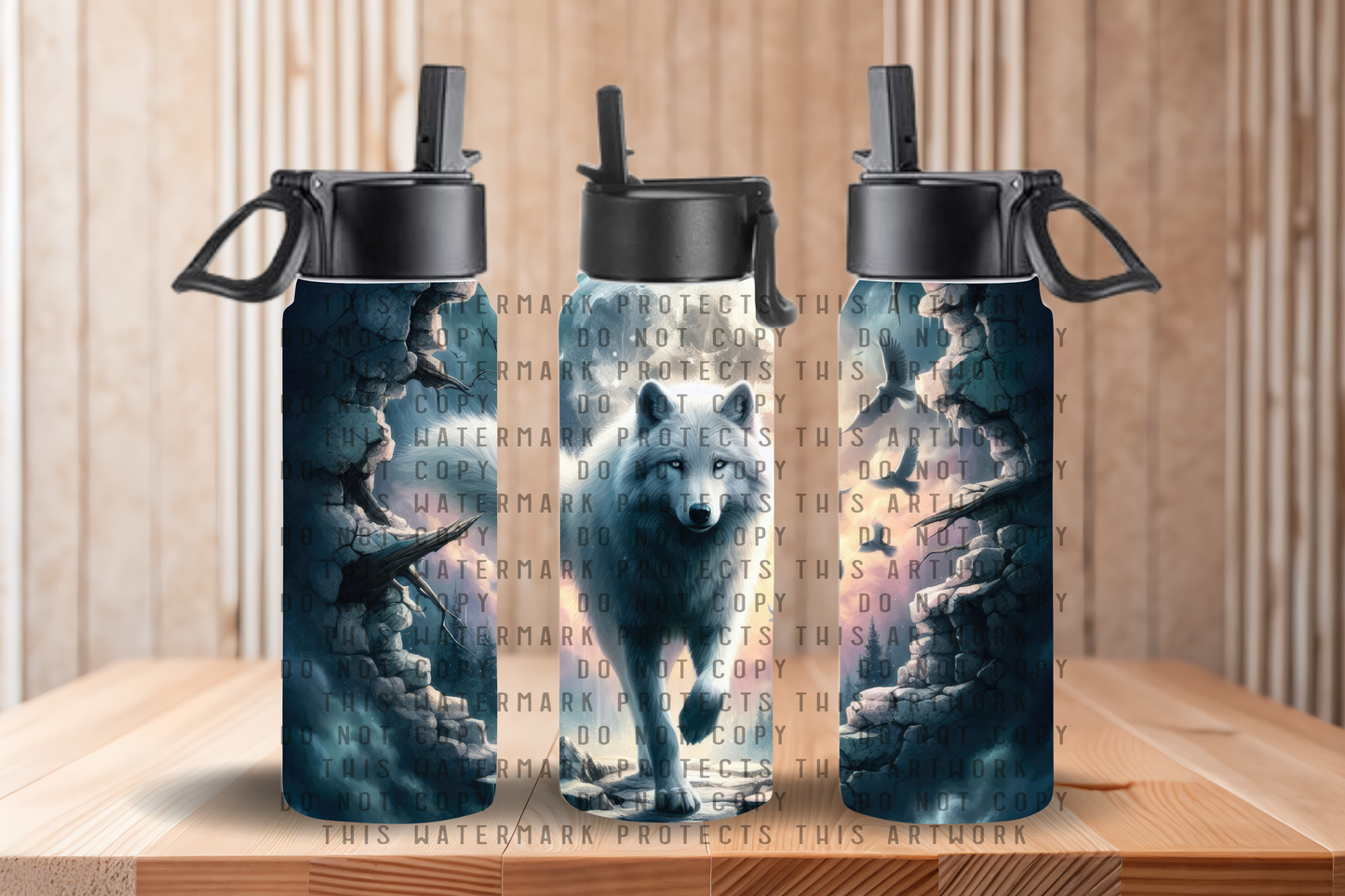 White Wolf Water Bottle