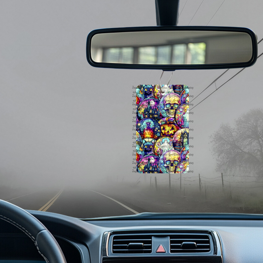 Halloween Stained Glass Print Car Freshener