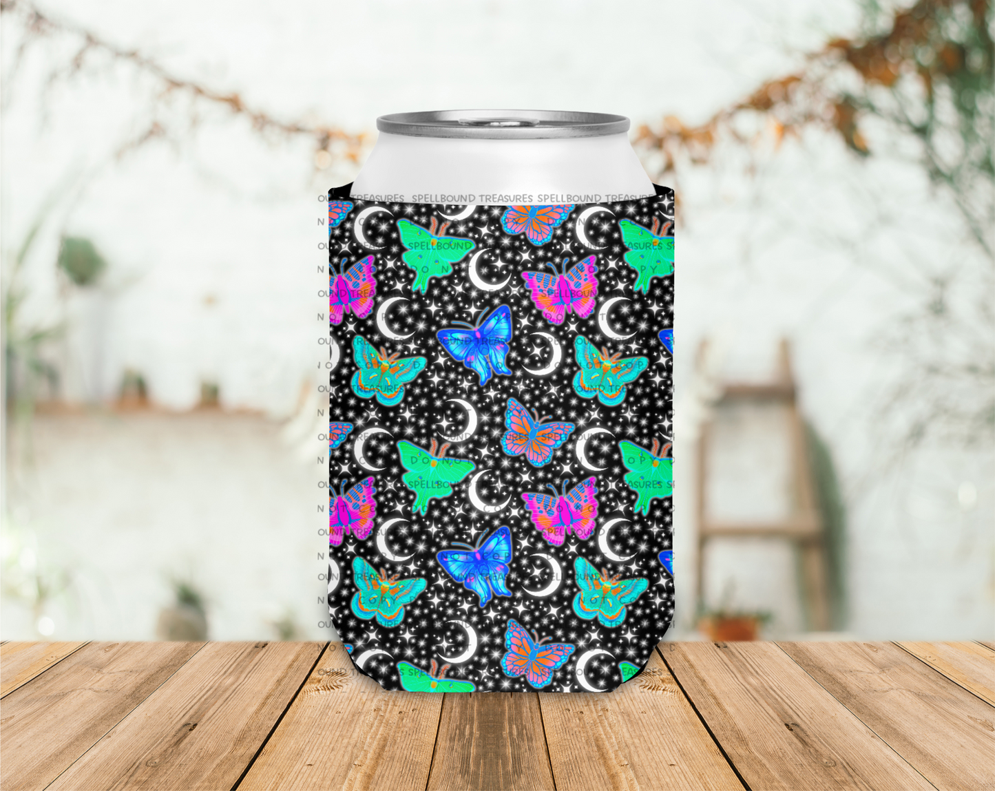 Neon Moth Koozie