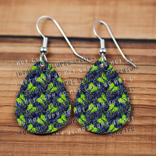 Luna Moth Floral Earrings
