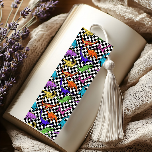 Checkered Dinos Bookmark