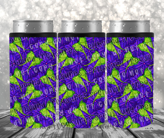 Luna Moth Floral Slim Can Cooler