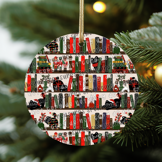 Cat Booty & Books Ornament