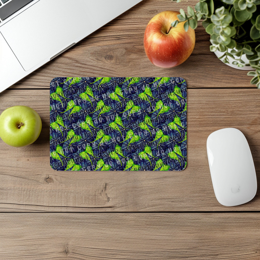 Luna Moth Floral Mouse Pad